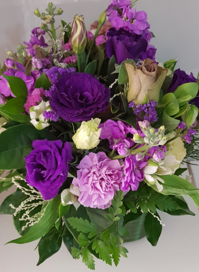 Cool Breeze - This classical stylish collection of flowers make this hand tied the perfect gift. Professionally arranged and delivered by a local florist. Available for same day delivery when ordered before 2pm.
