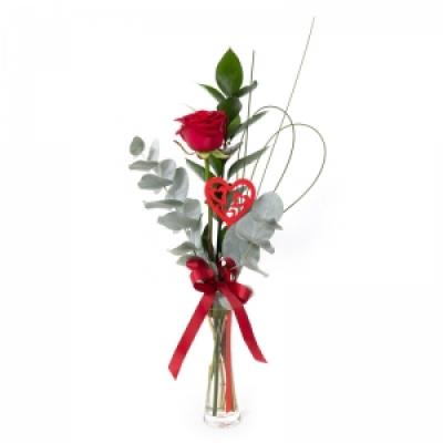 A Little Treasure
 - Leave a lasting impression with this single red rose, presented in a glass vase. Handmade & hand-delivered to the one you treasure.          
